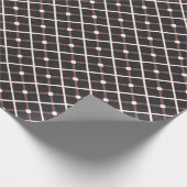 Geometrisch patroon in zwarte en warme bruine tint cadeaupapier (Hoek)