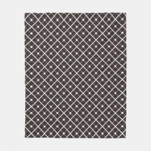 Geometrisch patroon in zwarte en warme bruine tint fleece deken