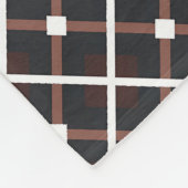 Geometrisch patroon in zwarte en warme bruine tint fleece deken (Hoek)
