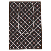 Geometrisch patroon in zwarte en warme bruine tint medium cadeauzakje (Achterkant)