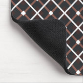 Geometrisch patroon in zwarte en warme bruine tint muismat (Hoek)