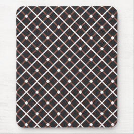 Geometrisch patroon in zwarte en warme bruine tint muismat