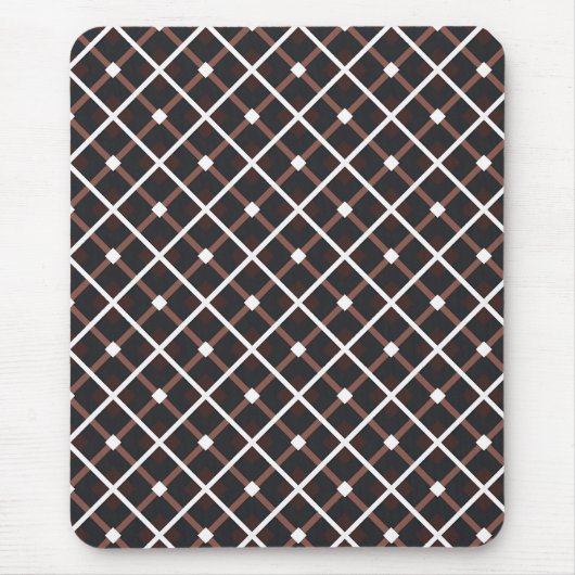 Geometrisch patroon in zwarte en warme bruine tint muismat (Voorkant)