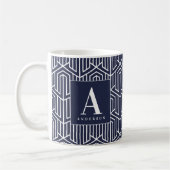 geometrisch patroon initiaal / monogram koffiemok (Links)