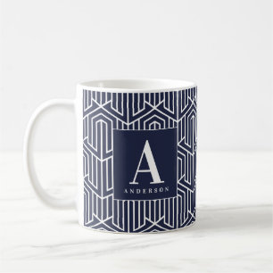 geometrisch patroon initiaal / monogram koffiemok