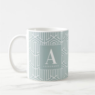 geometrisch patroon initiaal / monogram koffiemok