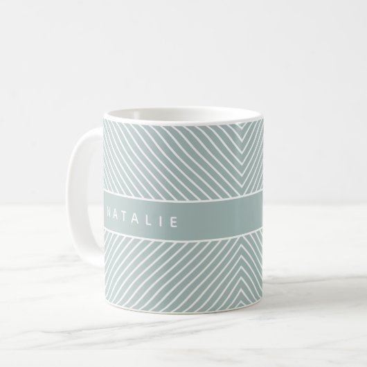 geometrisch patroon initiaal / monogram koffiemok (Voorkant links)