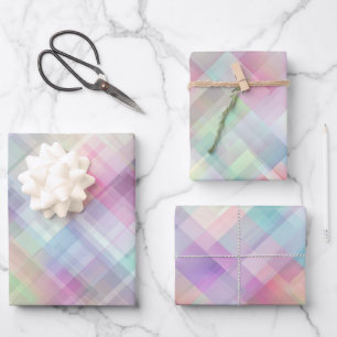 Geometrisch patroon   Iridiserende diamantgesneden Inpakpapier Vel