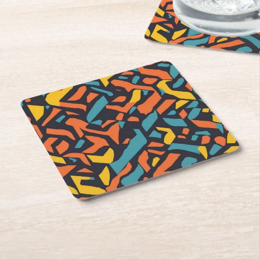 Geometrisch patroon kartonnen onderzetters (Schuin)