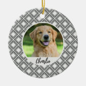 Geometrisch patroon Kerstmis huisdier foto ornamen Keramisch Ornament (Voorkant)