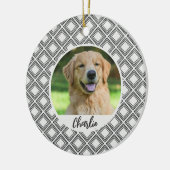 Geometrisch patroon Kerstmis huisdier foto ornamen Keramisch Ornament (Links)
