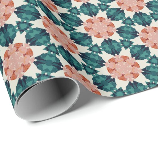 Geometrisch patroon Kerststerren 11 Cadeaupapier (Rol Hoek)