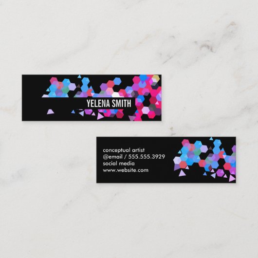 Geometrisch patroon / kleurrijk mini visitekaartje (Voorkant / Achterkant)