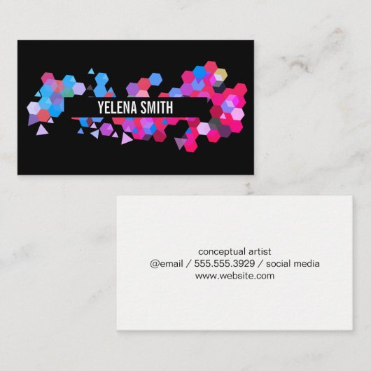 Geometrisch patroon / kleurrijk visitekaartje (Voorkant / Achterkant)