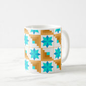 Geometrisch patroon kleurrijke patchwork koffiemok (Voorkant rechts)