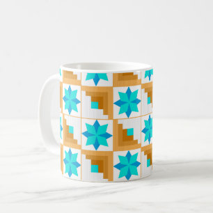 Geometrisch patroon kleurrijke patchwork koffiemok