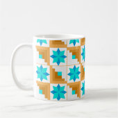 Geometrisch patroon kleurrijke patchwork koffiemok (Links)