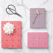 Geometrisch patroon | Koraal, Mauve en Blush