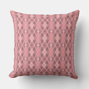 Geometrisch patroon koraal retro ruiten kussen
