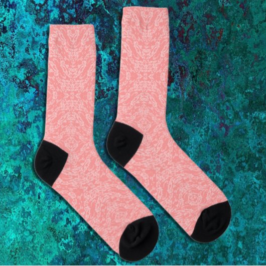 Geometrisch Patroon Koraal Roze Sokken