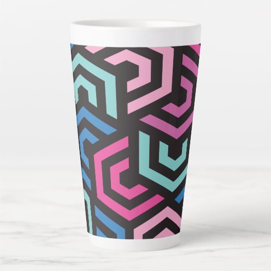 Geometrisch patroon latte mok (Voorkant)