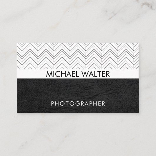 Geometrisch patroon | Leder | Boho Pattern Visitekaartje (Voorkant)