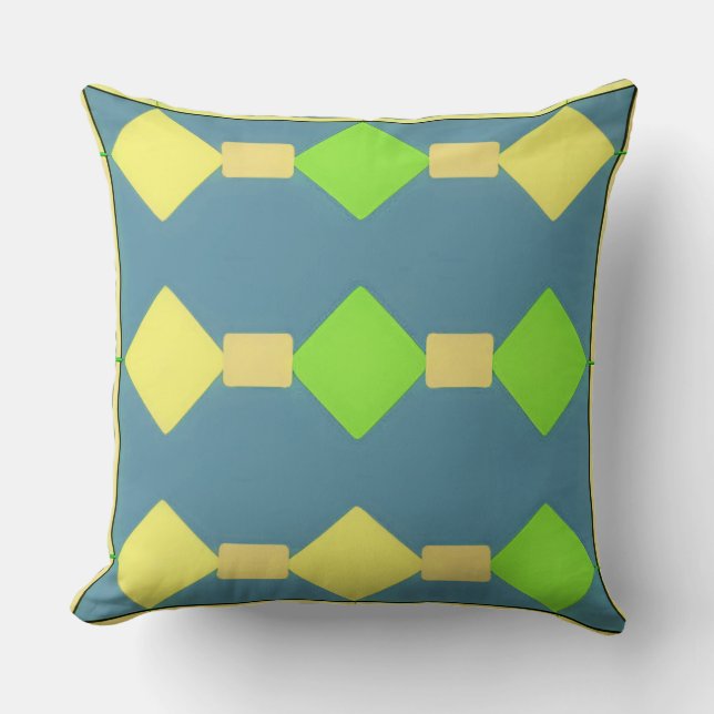 💙 Geometrisch patroon Levendig Huis Stijl Kunst ✨ Kussen (Voorkant)