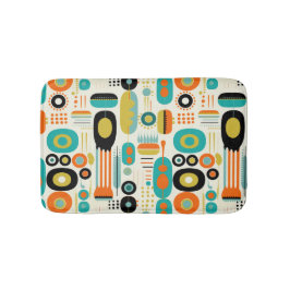 Geometrisch patroon Levendig Retro Midden Eeuw Mod Badmat