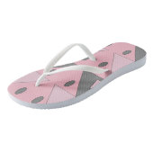 Geometrisch Patroon licht Zacht Roze Grijze Funny Teenslippers (Schuin)