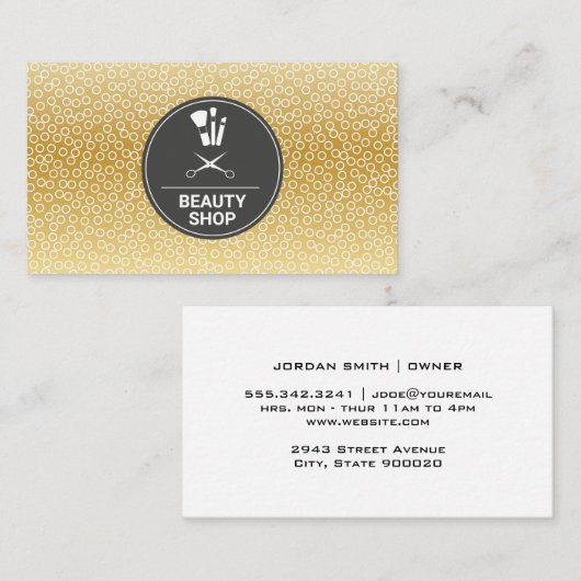 Geometrisch patroon | Makeup en schaar Visitekaartje (Voorkant / Achterkant)