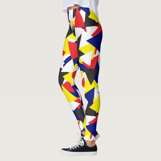 Geometrisch patroon Maritieme vlaggen Kleurrijk Leggings (Links)