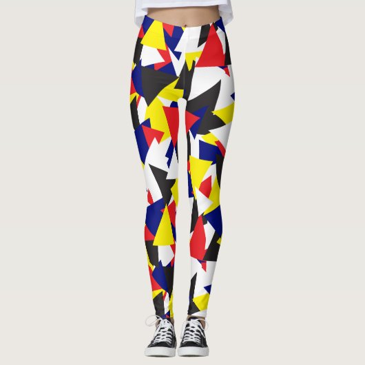 Geometrisch patroon Maritieme vlaggen Kleurrijk Leggings (Voorkant)