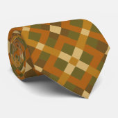 Geometrisch patroon met aardetinten stropdas (Opgerold)