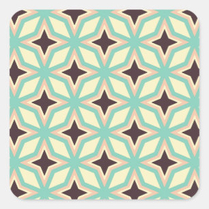 Geometrisch patroon met afwisselende donkere sterf vierkante sticker