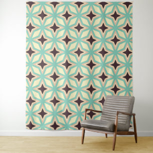 Geometrisch patroon met afwisselende donkere sterv wandkleed
