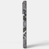 Geometrisch patroon met besneeuwde winterbomen Case-Mate iPhone case (Achterkant / Links)