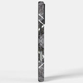 Geometrisch patroon met besneeuwde winterbomen Case-Mate iPhone case (Achterkant / Rechts)