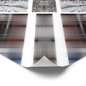 Geometrisch patroon met besneeuwde winterbomen poster (Hoek)