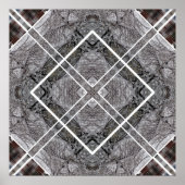 Geometrisch patroon met besneeuwde winterbomen poster (Voorkant)