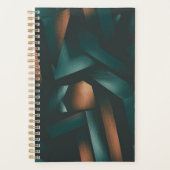 Geometrisch patroon met donkere elegantie planner (Voorkant)