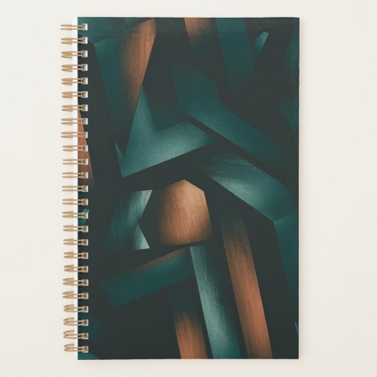 Geometrisch patroon met donkere elegantie planner (Voorkant)