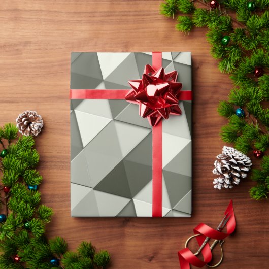 Geometrisch patroon met driehoeken van de grijswaa cadeaupapier (Feestdagen Geschenken)