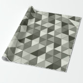 Geometrisch patroon met driehoeken van de grijswaa cadeaupapier (Uitgerold)