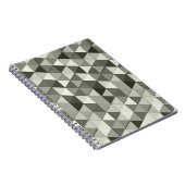 Geometrisch patroon met driehoeken van de grijswaa notitieboek (Rechterzijde)