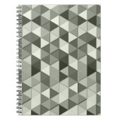 Geometrisch patroon met driehoeken van de grijswaa notitieboek (Voorkant)