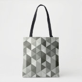 Geometrisch patroon met driehoeken van de grijswaa tote bag (Voorkant)