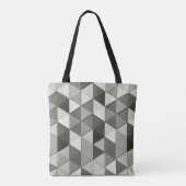 Geometrisch patroon met driehoeken van de grijswaa tote bag (Achterkant)