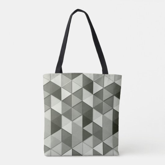 Geometrisch patroon met driehoeken van de grijswaa tote bag (Achterkant)
