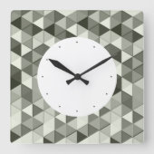 Geometrisch patroon met driehoeken van de grijswaa vierkante klok (Voorkant)