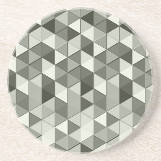 Geometrisch patroon met driehoeken van de grijswaa zandsteen onderzetter (Voorkant)